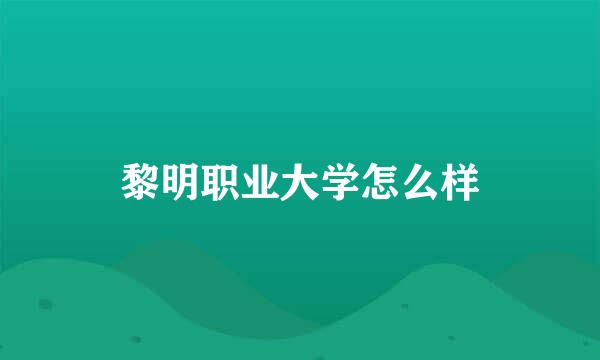 黎明职业大学怎么样