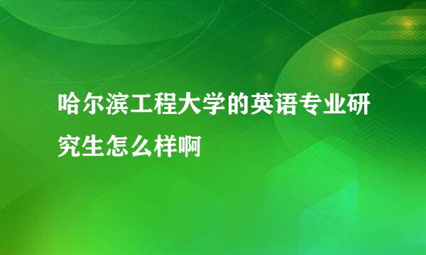 哈尔滨工程大学的英语专业研究生怎么样啊