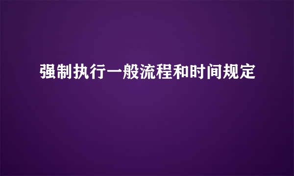 强制执行一般流程和时间规定