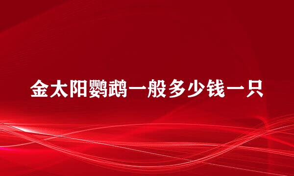 金太阳鹦鹉一般多少钱一只