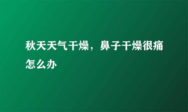 秋天天气干燥，鼻子干燥很痛怎么办