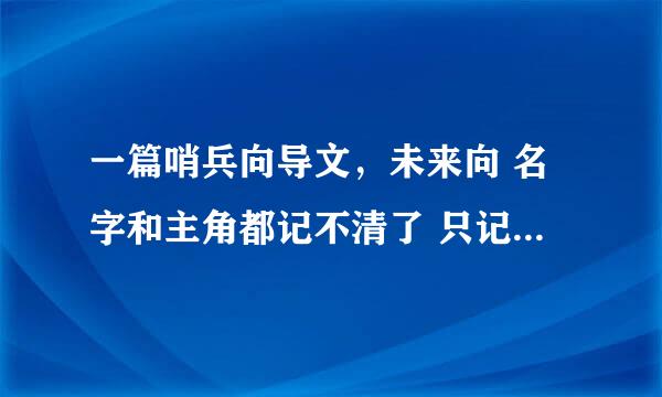 一篇哨兵向导文，未来向 名字和主角都记不清了 只记得大概剧情