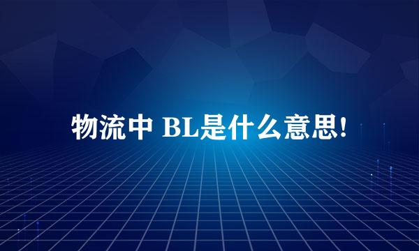 物流中 BL是什么意思!