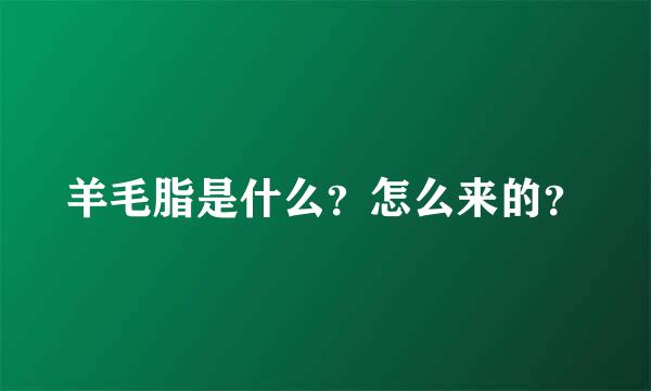 羊毛脂是什么？怎么来的？