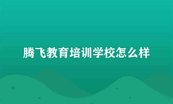 腾飞教育培训学校怎么样