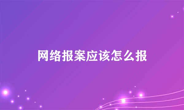 网络报案应该怎么报