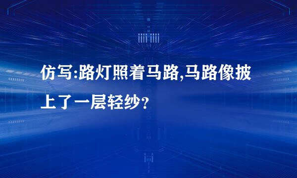 仿写:路灯照着马路,马路像披上了一层轻纱？