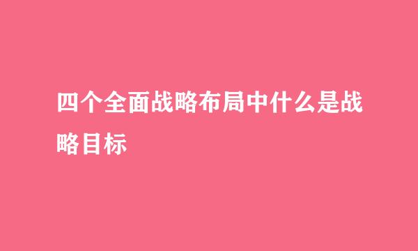 四个全面战略布局中什么是战略目标