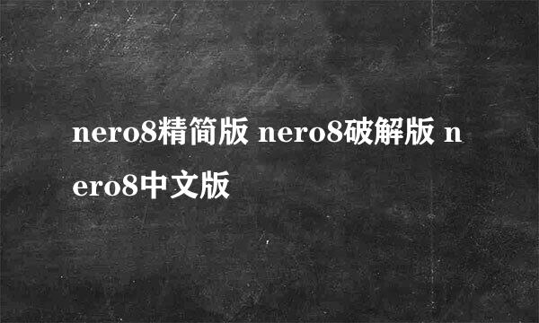 nero8精简版 nero8破解版 nero8中文版