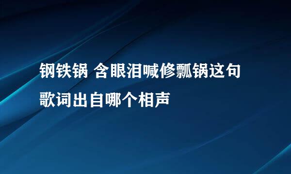 钢铁锅 含眼泪喊修瓢锅这句歌词出自哪个相声