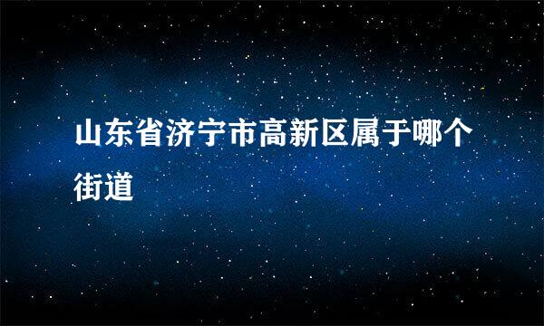 山东省济宁市高新区属于哪个街道