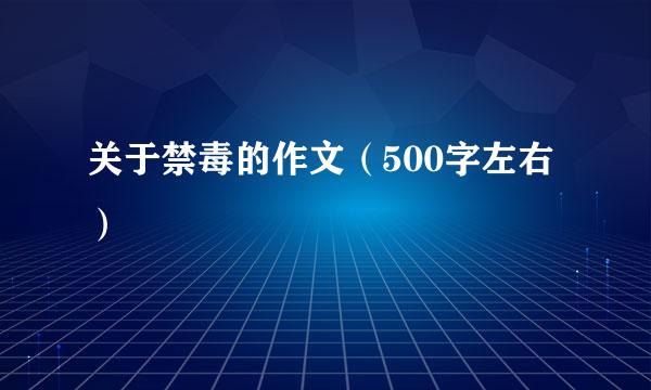 关于禁毒的作文（500字左右）