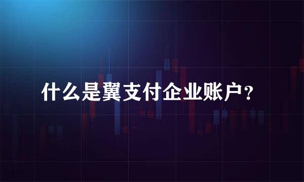 什么是翼支付企业账户？