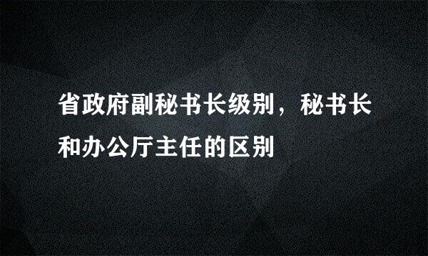 省政府副秘书长级别，秘书长和办公厅主任的区别