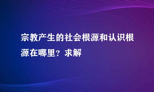 宗教产生的社会根源和认识根源在哪里？求解