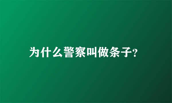 为什么警察叫做条子？