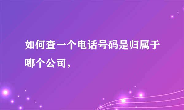 如何查一个电话号码是归属于哪个公司，