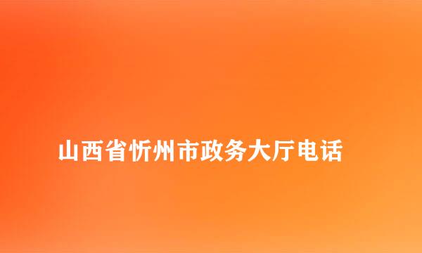 
山西省忻州市政务大厅电话
