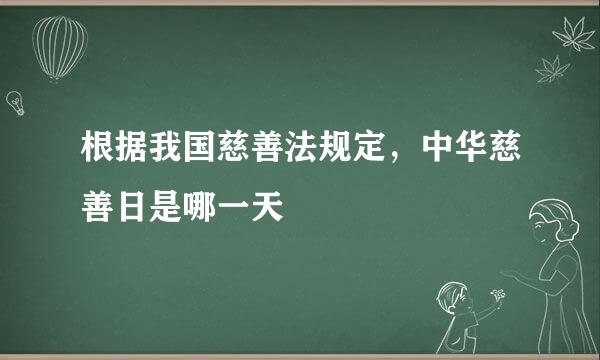 根据我国慈善法规定，中华慈善日是哪一天