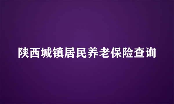 陕西城镇居民养老保险查询