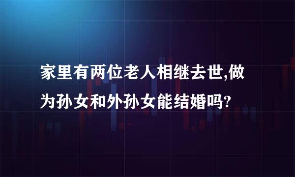 家里有两位老人相继去世,做为孙女和外孙女能结婚吗?