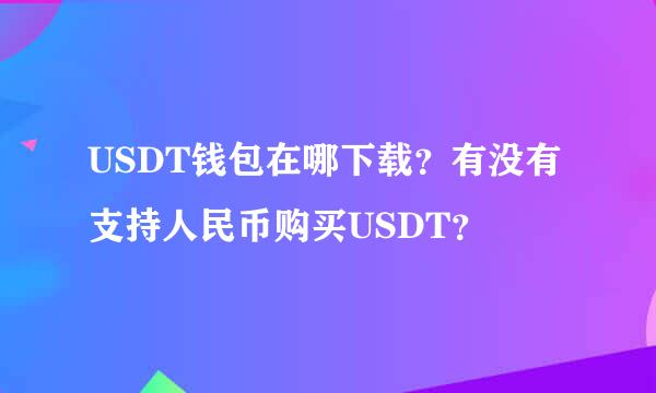 USDT钱包在哪下载？有没有支持人民币购买USDT？