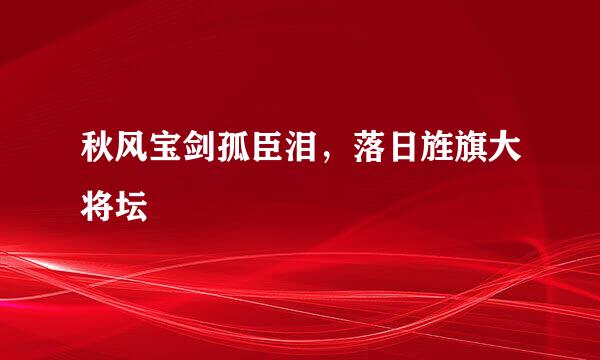 秋风宝剑孤臣泪，落日旌旗大将坛