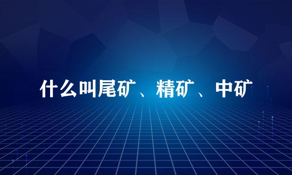 什么叫尾矿、精矿、中矿