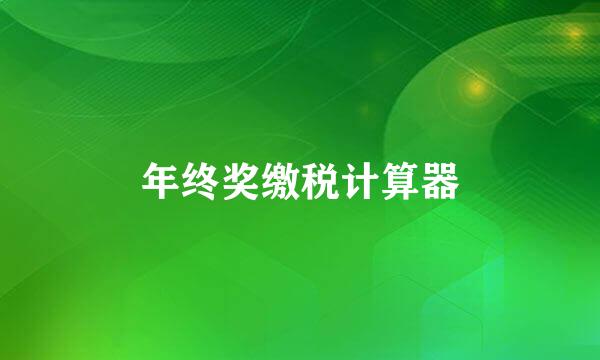 年终奖缴税计算器