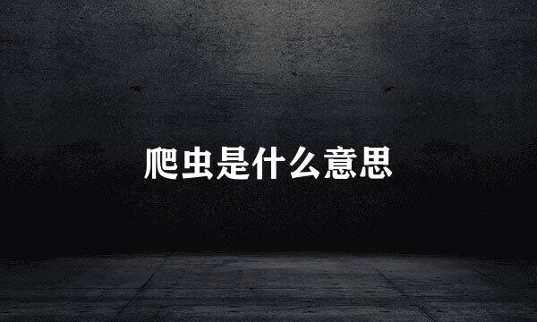 爬虫是什么意思