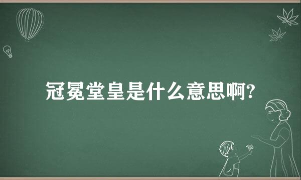 冠冕堂皇是什么意思啊?