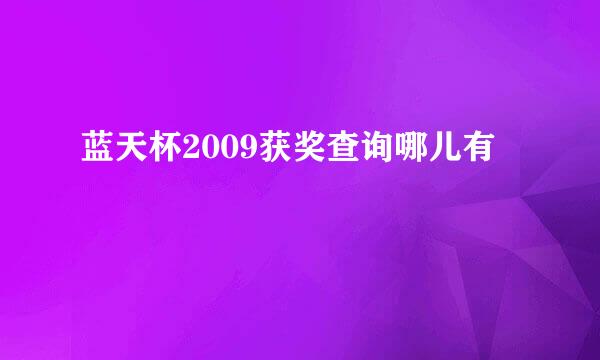 蓝天杯2009获奖查询哪儿有