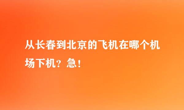 从长春到北京的飞机在哪个机场下机？急！