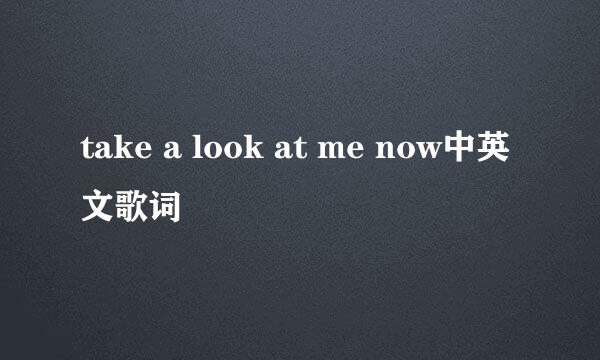 take a look at me now中英文歌词