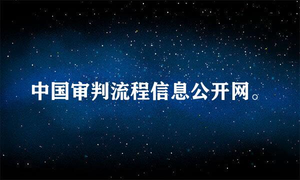 中国审判流程信息公开网。