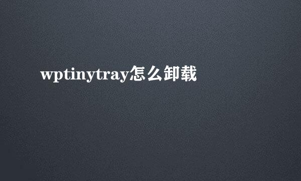 wptinytray怎么卸载