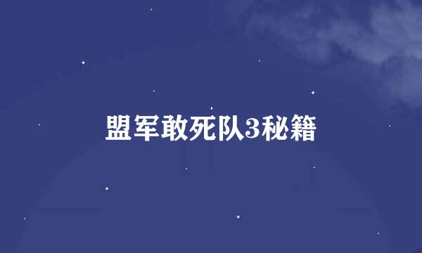 盟军敢死队3秘籍