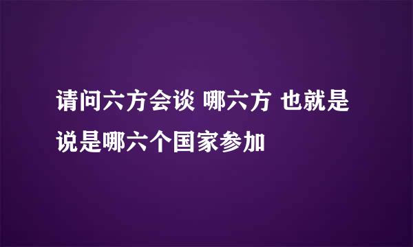 请问六方会谈 哪六方 也就是说是哪六个国家参加