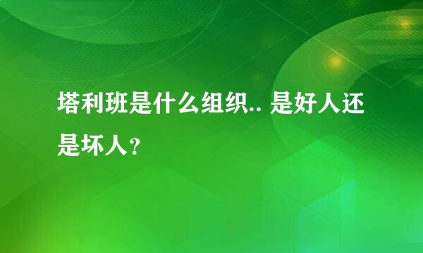 塔利班是什么组织.. 是好人还是坏人？