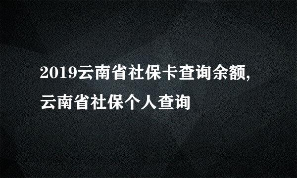 2019云南省社保卡查询余额,云南省社保个人查询