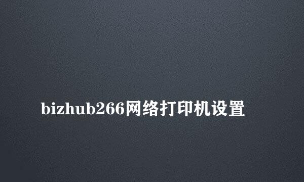 
bizhub266网络打印机设置
