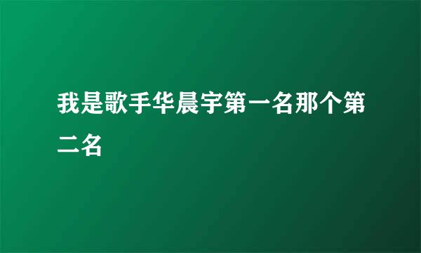 我是歌手华晨宇第一名那个第二名