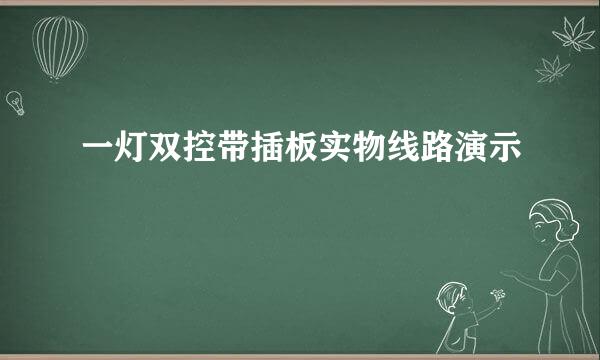 一灯双控带插板实物线路演示