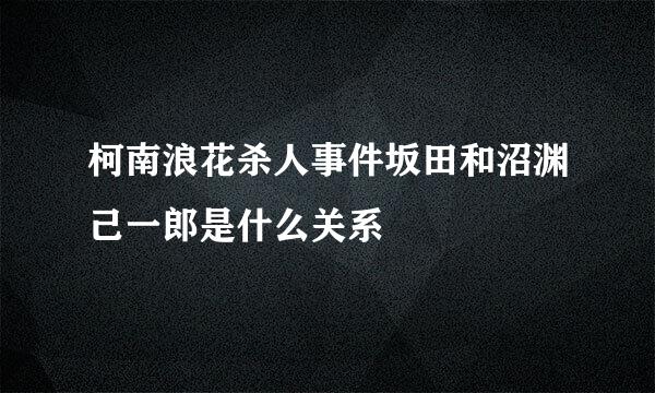 柯南浪花杀人事件坂田和沼渊己一郎是什么关系