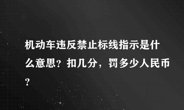 机动车违反禁止标线指示是什么意思？扣几分，罚多少人民币？