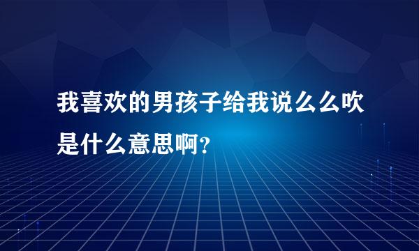 我喜欢的男孩子给我说么么吹是什么意思啊？