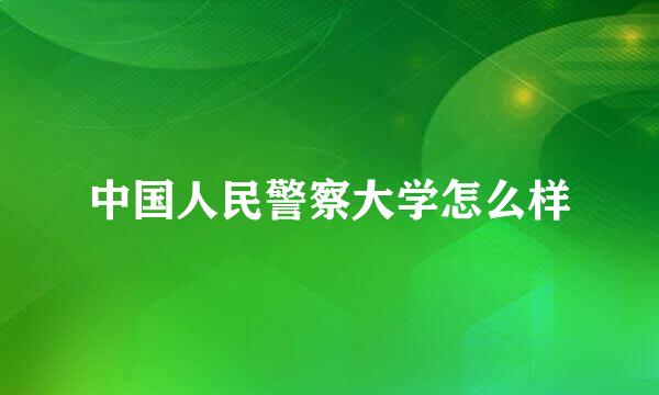 中国人民警察大学怎么样