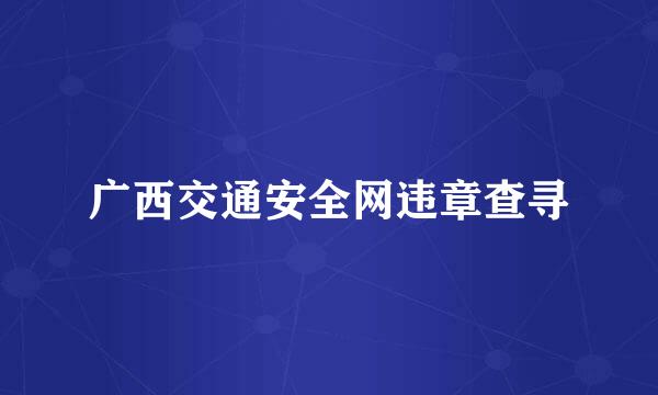 广西交通安全网违章查寻