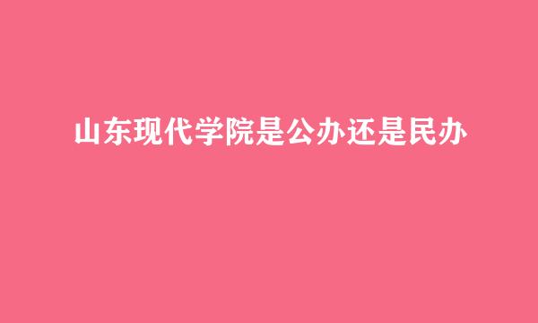 山东现代学院是公办还是民办