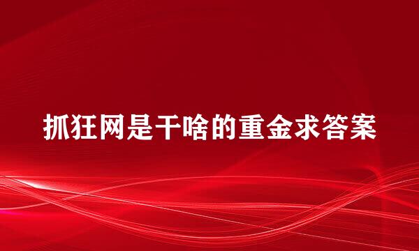 抓狂网是干啥的重金求答案